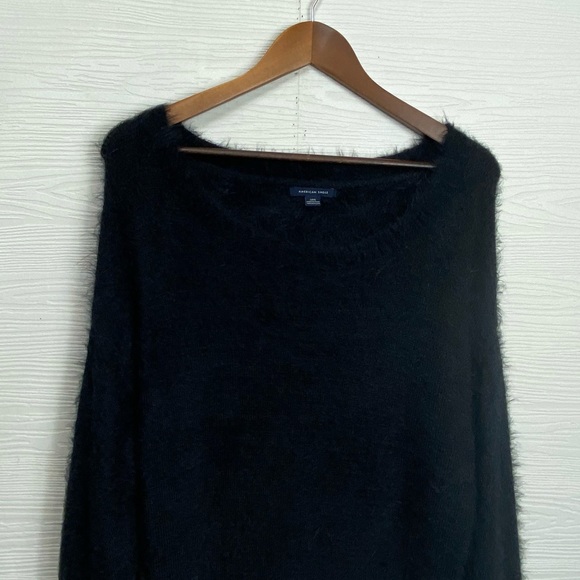 American Eagle Black Eyelash Sweater Large - Picture 2 of 7